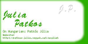 julia patkos business card